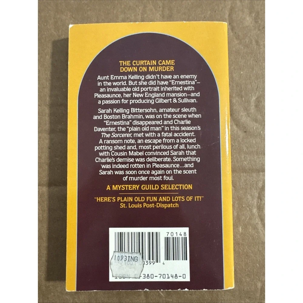 The Plain Old Man-Sarah‎ Kelling & Max Bittersohn Mysteries- Excellent Condition